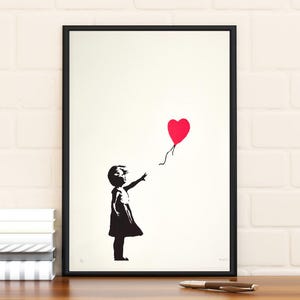 Banksy Ragazza con Palloncino Rosso Poster, Edizione Limitata Collezione Decorazione della Stanza, Arredamento per la Casa, Arte murale, Regali per Lui