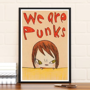 cartoon girl Nara Yoshitomo Japanese art poster, Limited Edition Collectibl Room Decor, Home Decor, Wall art, Gifts for him