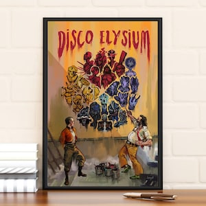 Póster de la película Disco Elysium, edición limitada, coleccionable, decoración de habitación, decoración del hogar, arte de pared, regalos para él