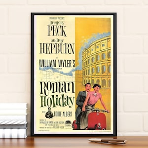 Roman Holiday Repro Filmplakat, limitierte Auflage, Sammlerstück, Wohndekor, Wandkunst, Geschenke für Ihn