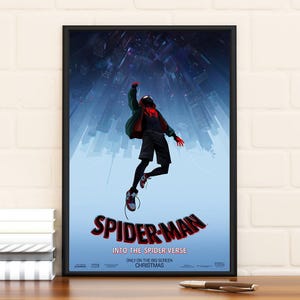 Poster del film Spider-Man Into The Spider-Verse, decorazione da collezione in edizione limitata, decorazioni per la casa, arte murale, regali per lui