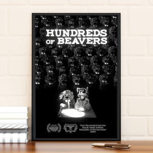 Hundreds of Beavers Filmposter, limitierte Auflage, Sammlerstück, Wohndekor, Wandkunst, Geschenke für Ihn