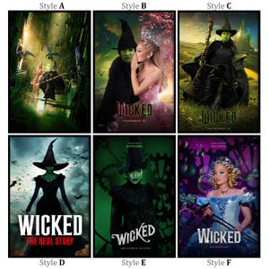 2024 ウィキッド映画ポスター、限定版コレクションルームデコレーション、ホームデコレーション、ウォールアート、彼へのギフト
