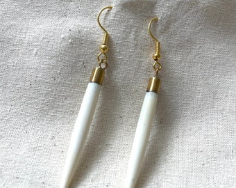 Brass & Bone Artisan Made Earrings, Dangle Earrings, Handmade Earrings