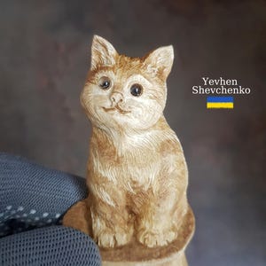 Сat Wooden hair fork. Kitten Hair stick . Carved hair chopsticks. Hairpins, Hair jewelry, accessories for long hair. Gift for cat lover.