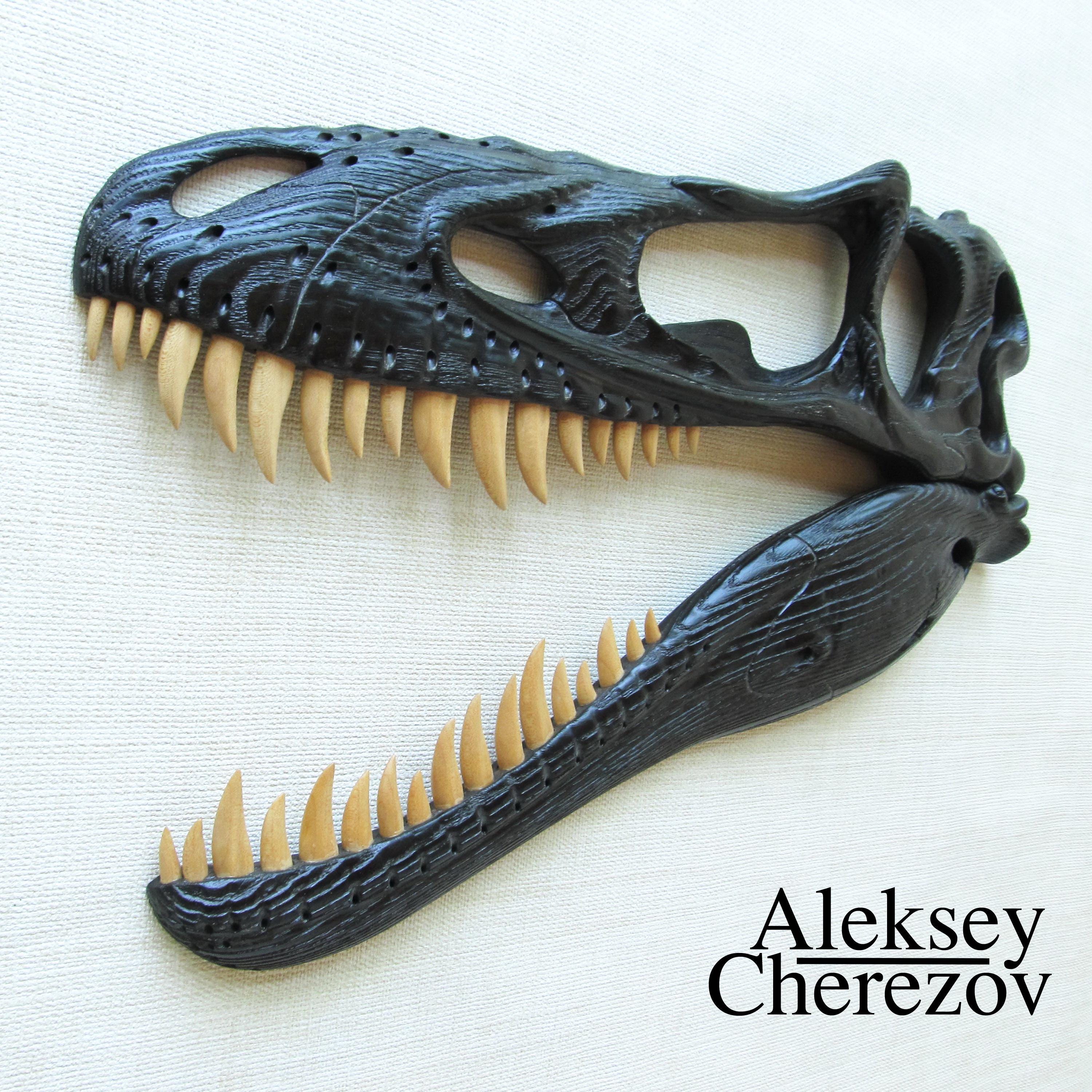 木彫 恐竜 アリオラムス 頭骨模型 木彫 恐竜 アリオラムス 頭骨模型