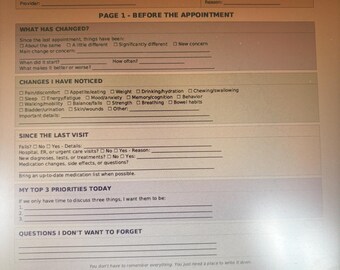 Medical Appointment Planner | Doctor Visit Notes & Questions | Caregiver Appointment Prep | Printable PDF