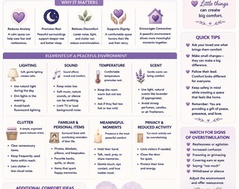 Creating a Peaceful Environment | Hospice Comfort Care Guide | End of Life Care Printable | Caregiver Education | Calming Environment PDF