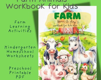 Farm Animals Activity Book: Homeschool Printable Workbook (PDF Download)