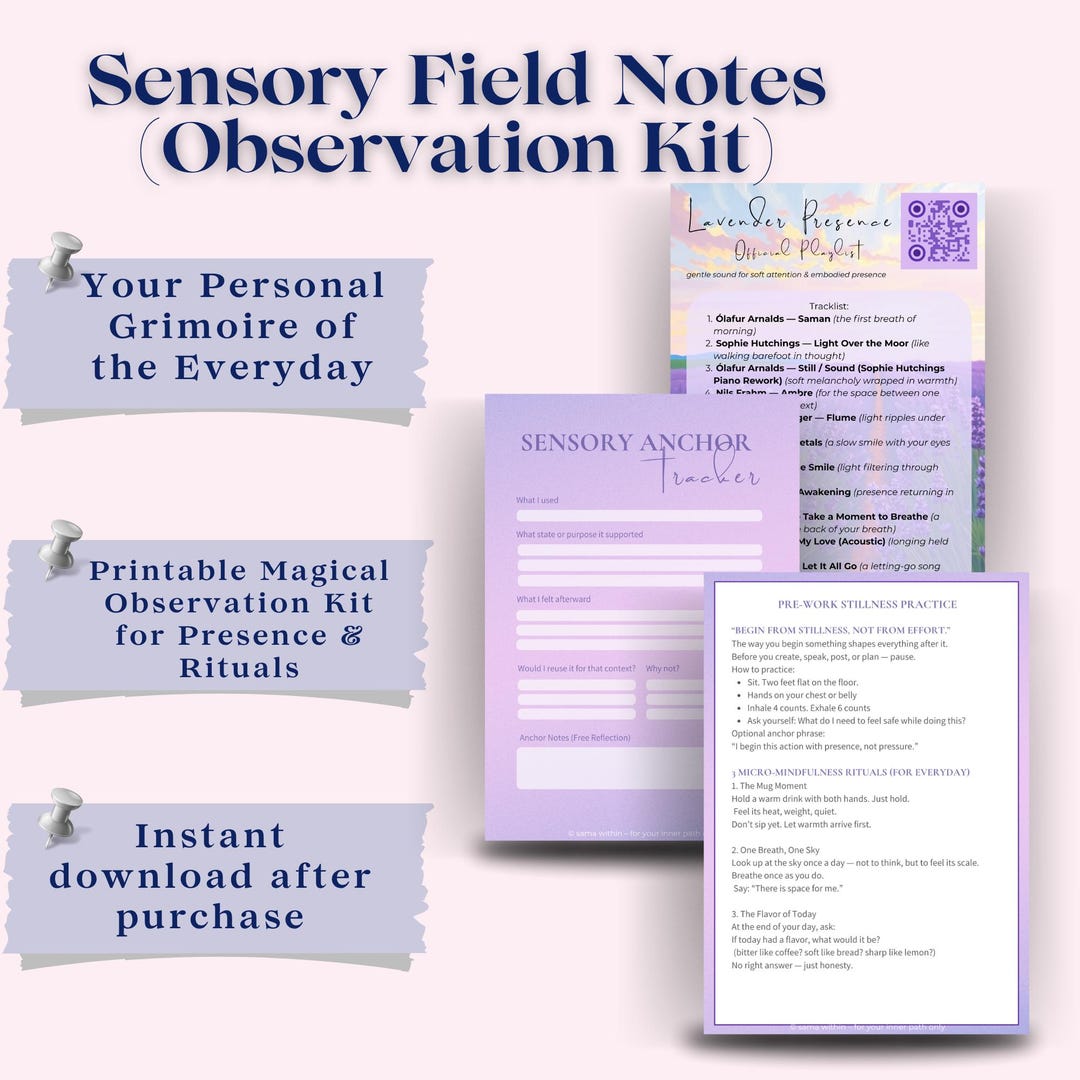 Sensory Field Notes: Printable Magic Observation Kit for Grounding ...