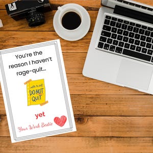 Carte bestie drôle de travail sarcastique, cadeau humour de bureau, téléchargement numérique A5, blagues sur le lieu de travail, bureau imprimable, idées cadeaux pour collègues, bureau sarcastique