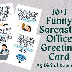 Cartes de collègue sarcastiques drôles Cadeau humour de bureau Téléchargement numérique A5 Blagues sur le lieu de travail Décoration de bureau Idées cadeaux pour collègue Bureau sarcastique