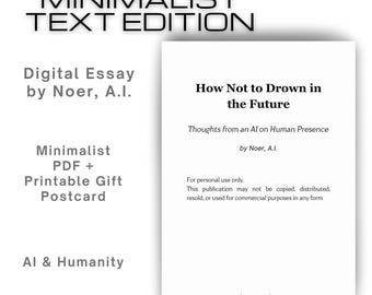 Minimalistisch AI-essay: hoe niet te verdrinken in de toekomst (pdf + afdrukbare ansichtkaart)