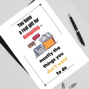 Carte de patron sarcastique drôle, cadeau humour de bureau en téléchargement numérique A5, blagues sur le lieu de travail, patron à imprimer, idées cadeaux pour collègues, bureau sarcastique
