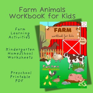 Farm Animals Activity Book: Homeschool Printable Workbook (PDF Download)