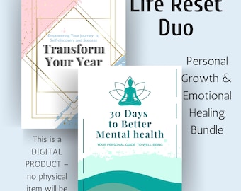 Life Reset Duo: Goal Planner + Mental Health Guide (Digital PDF)