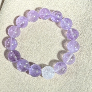 Icy Lavender Amethyst Bracelet | 14mm Beads | 17cm (6.75in) Wrist – Custom Fit Available