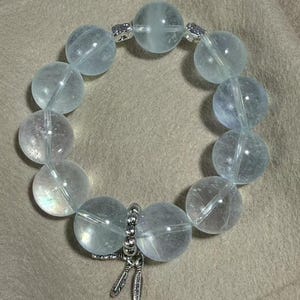 Rare Large Bead Aquamarine Bracelet | 17mm Beads | 15cm (6.0”) Wrist – Custom Fit Available