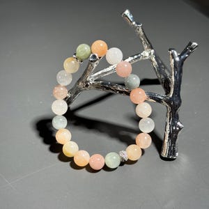 Playful Pastel Rabbit Hair Quartz Bracelet | 8mm Beads | 16cm (6.25in) Wrist – Custom Fit Available