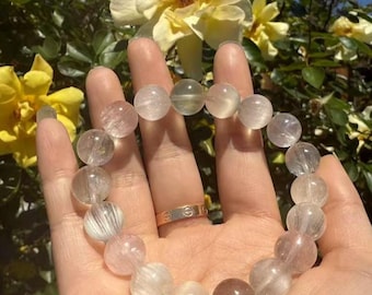 Fairy Pastel Rabbit Hair Quartz | 11mm Beads | 17.5cm Wrist (Custom Fit Available)