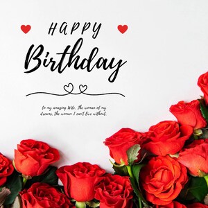 Cartão de feliz aniversário para minha linda esposa.