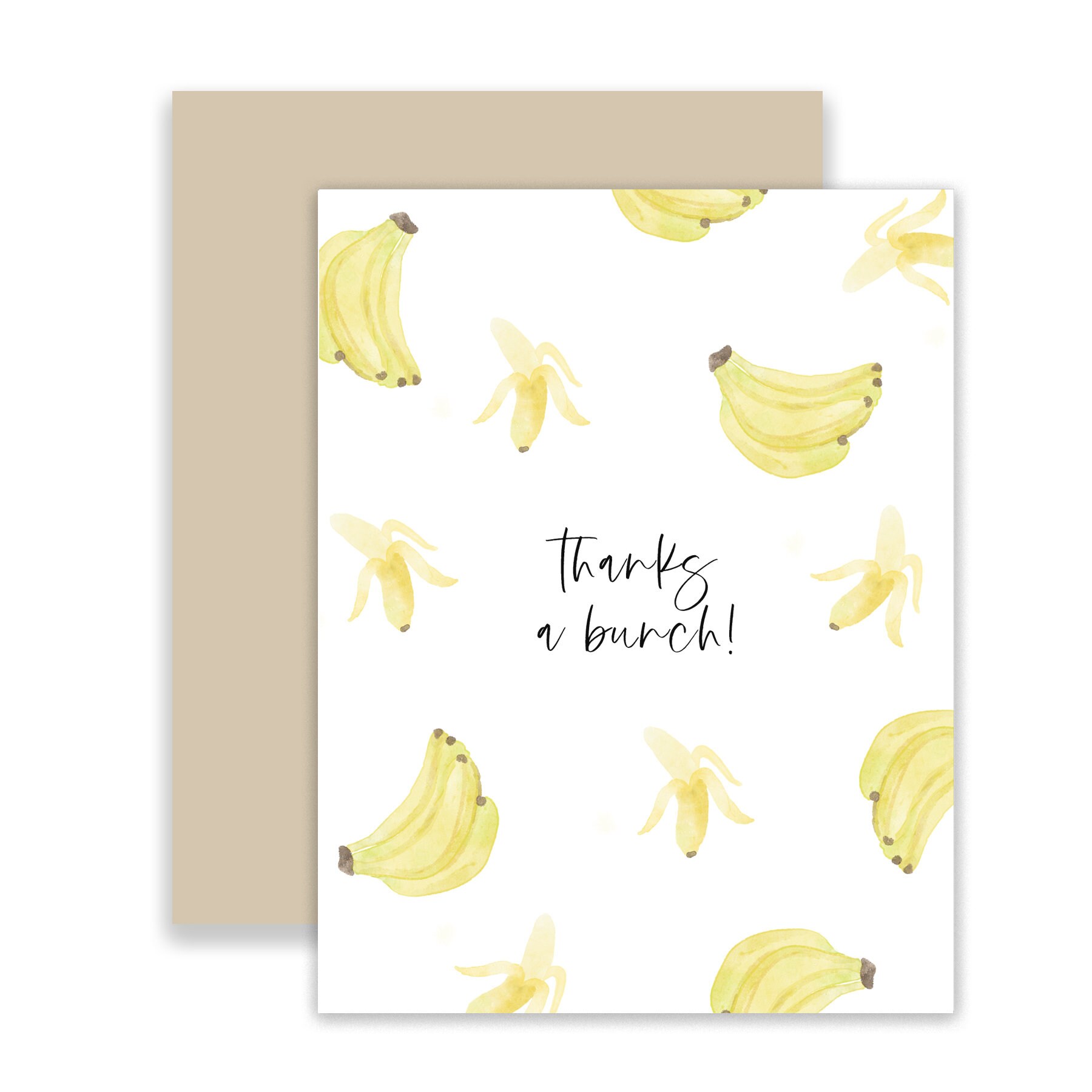 Thanks a bunch banana card, thank you card, food pun, funny card ...