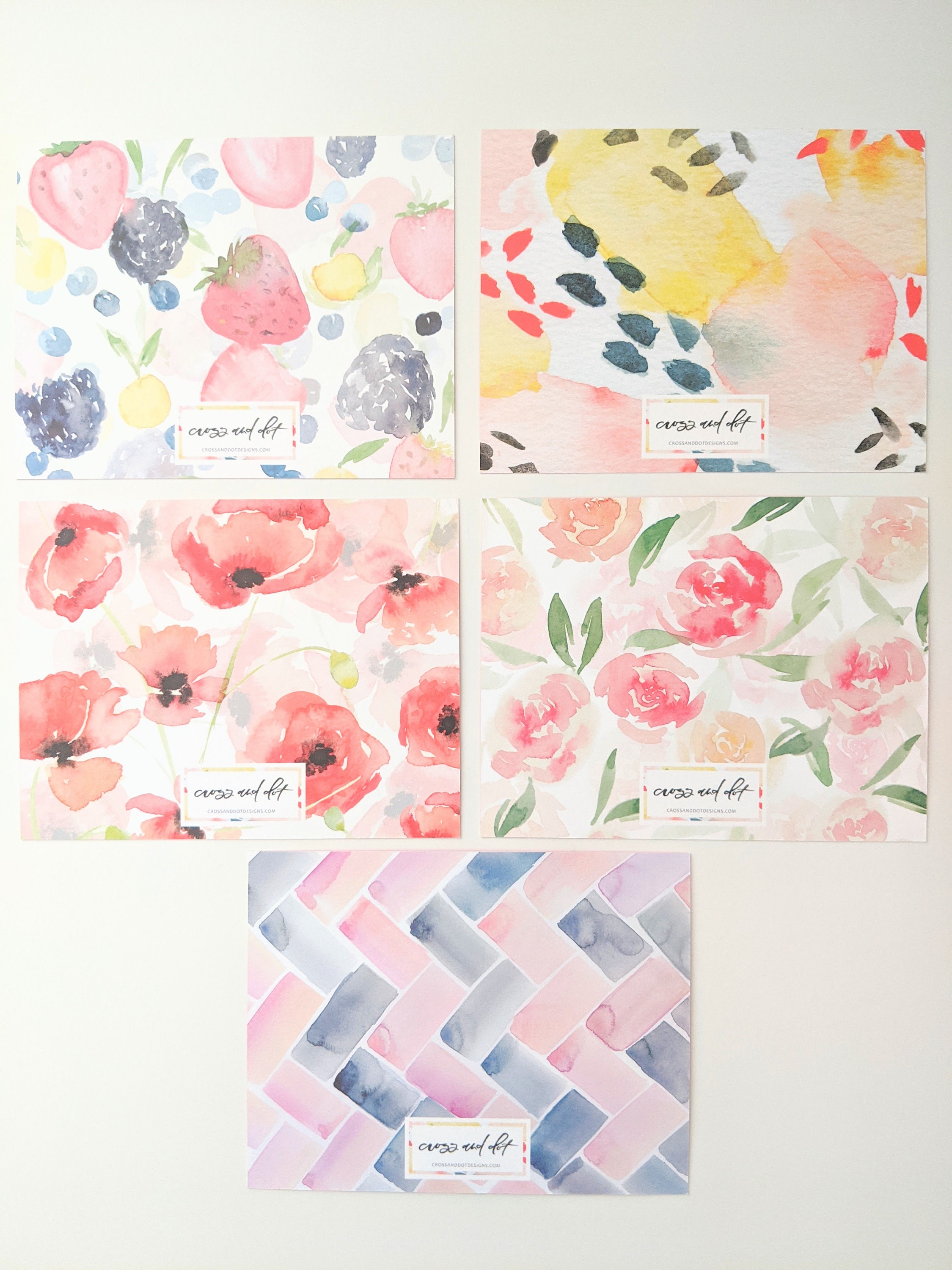 Personalized Stationery Set: Watercolor Poppies, Floral Notecards ...
