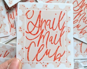 Snail Mail Club Sticker, stationery sticker, laptop decal, inspirational sticker, water bottle decal, love sticker, funny sticker