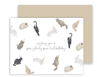 Cat Pun Birthday Card, animal card, funny cat card, cat birthday card for her, quirky birthday card, cat greeting card