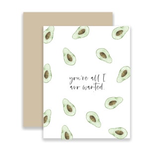 Avocado anniversary Card, anniversary card for husband, funny anniversary card, valentine&#39;s day card, cute card for boyfriend