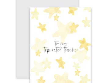 To a top rated teacher, thank you card, teacher appreciation