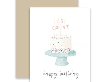 Cake Birthday Card, Birthday greeting card, funny bday card, birthday card for her, funny birthday card for him, best friend birthday