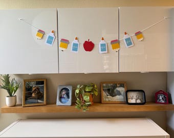 Pencil & Glue Banner | Back to School Paper Garland | 5ft