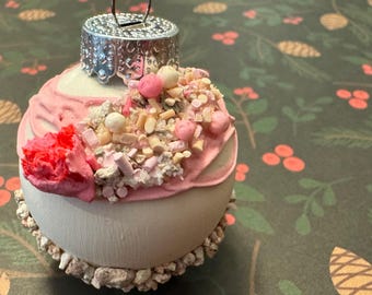Truffle Ornament: Strawberry Crunch Cheesecake