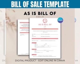 Bill of Sale, Fillable Sale Receipt