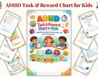 Children ADHD Task & Reward Chart Workbook , ADHD Tools