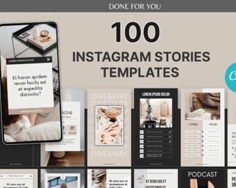 100 Instagram Stories, Canva Templates