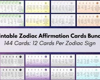 Zodiac Affirmation Cards Bundle