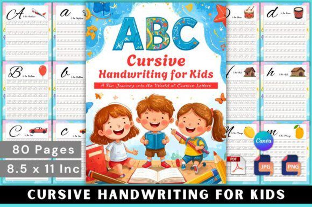 Cursive Handwriting for Kids Editable - Etsy