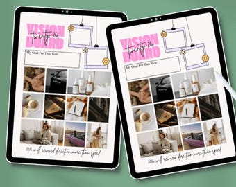 Aesthetic Vision Board Template Canva