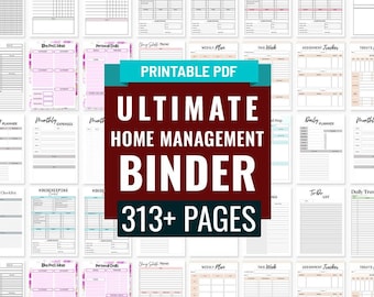 Ultimate Home Management Binder, Printable Life Planner Bundle (313+ Pages)