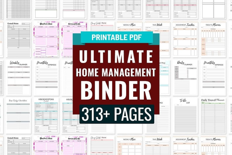 Ultimate Home Management Binder, Printable Life Planner Bundle (313 ...