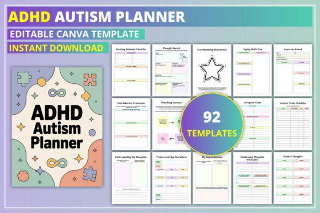 ADHD Autism Daily Planner, Executive Function Support (printable PDF ...