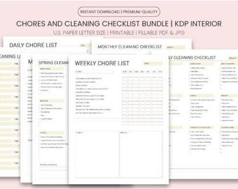 Chores and Cleaning Checklist Bundle, Cleaning Business Binder Printable, Service Business Planner