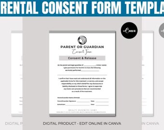 Parental Consent Form Canva Template