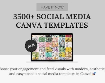 3500+ Social Media Canva Templates (PLR)
