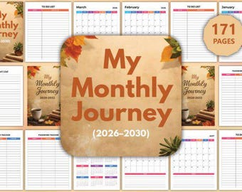 2026–2030 My Monthly Journey, 5 Year Planner