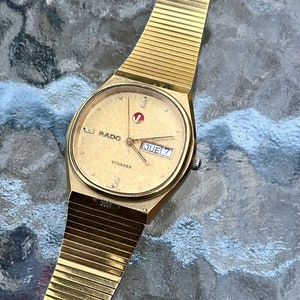 Vintage Watch Rado Voyager Gold Dial Automatic Mens Watch