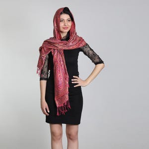 Spring Silk Shawl – 100% Pink Silk Wrap | Lightweight Handmade Scarf | Elegant Women’s Wedding & Prayer Accessory