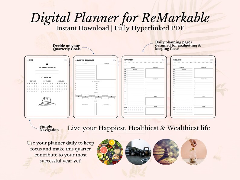 Q4 2025 Quarterly Planner for Remarkable 2 Tablet, 12 Week Year Planner ...